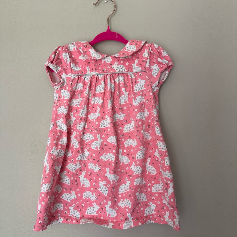 Baby Boden Pink Floral Bunny Dress